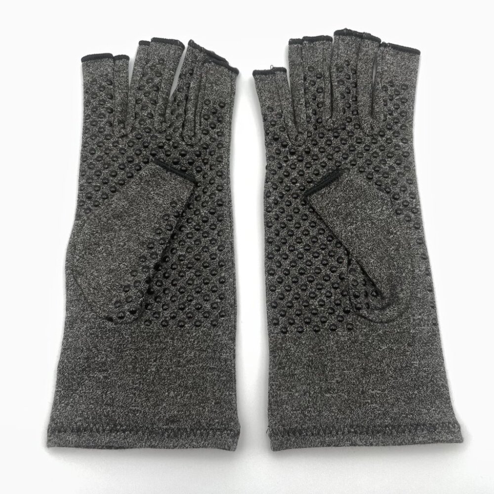 Anti Arthritis Compression Gloves Pain Relief - Large Charcoal Gray New
